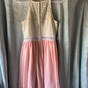 Pink and off white sun dress